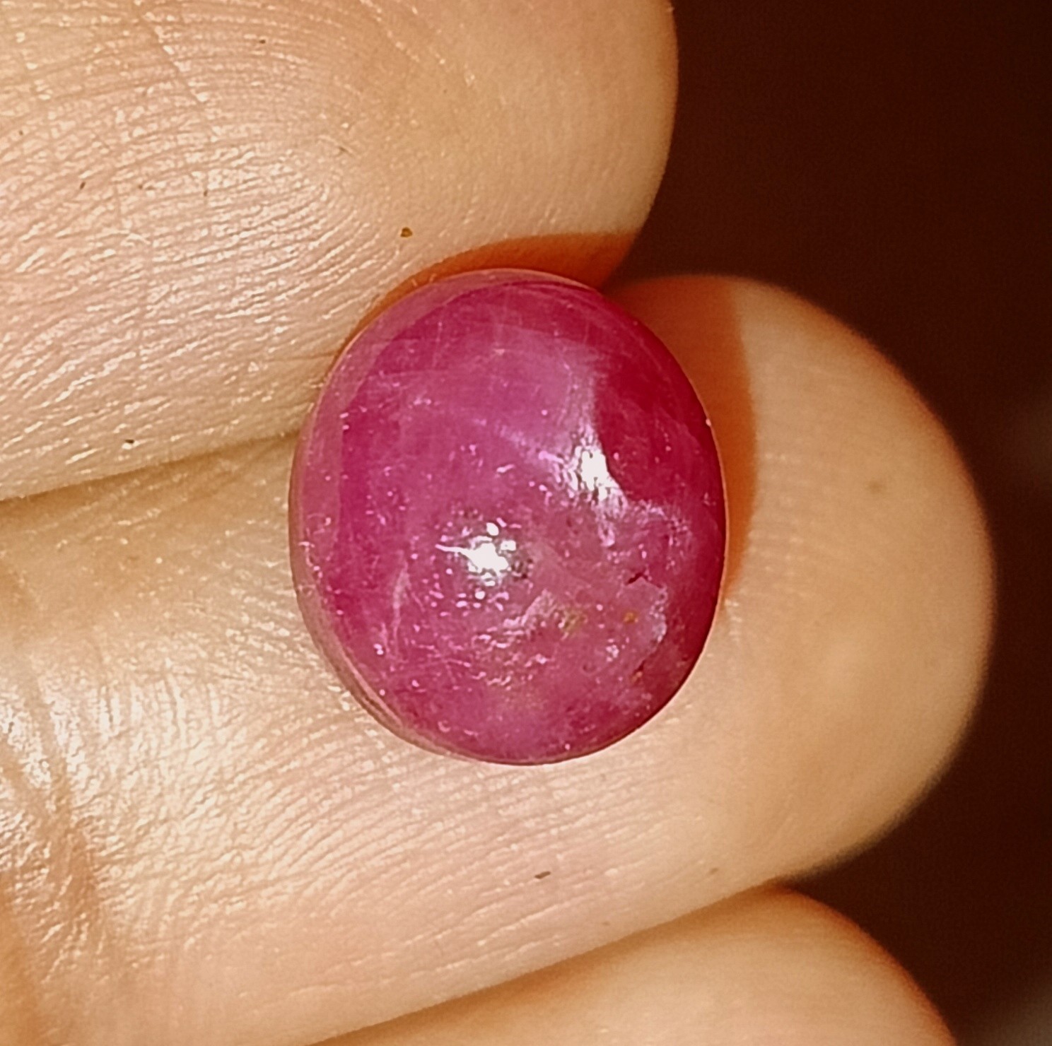 Natural Star Ruby Cabochon Oval Unheated Loose Gemstone 10.40 Carat 9.4X10.8 mm