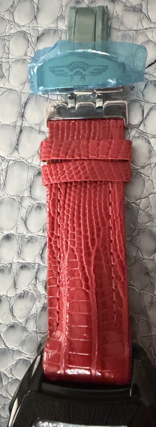 King Master Rounded Burgundy Reptile Diamond Watch