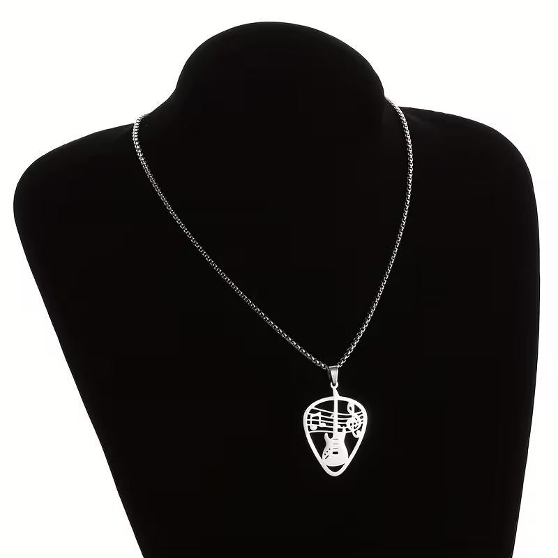 Guitar Pick Necklace Instrument Jewelry 304 Stainless Steel Music Pendant