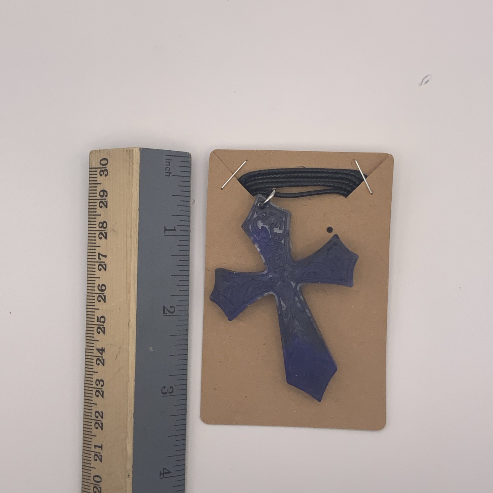 House Of David Handmade Cross Necklace Blue Midnight