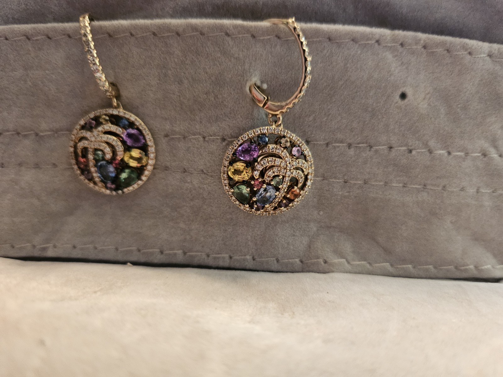 EFFY 14K YELLOW GOLD WATERCOLOR MULTI SAPPHIRE AND DIAMOMD
