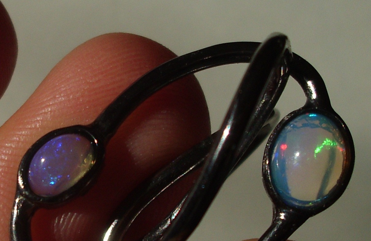 CeS Intertwined Fire Opal Ring from Mexico, Mexican Opal