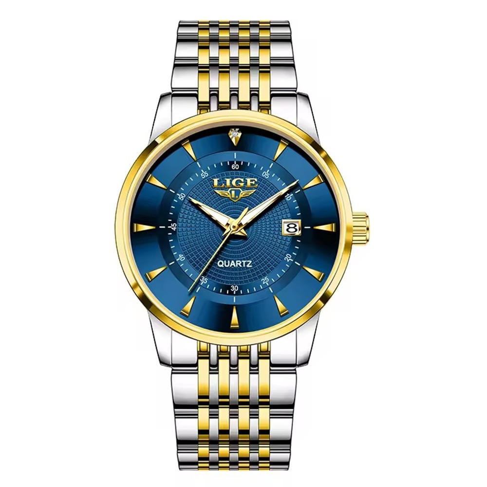 LIGE Men Watch Brand Steel Quartz Wristwatch Casual Business Male Date Watches