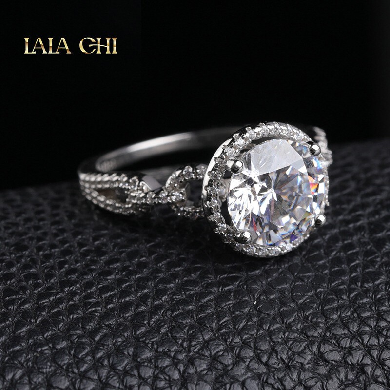 1CT 2CT 3CT Moissanite Engagement Ring VVS1/D Women 925 Sterling Silver Band
