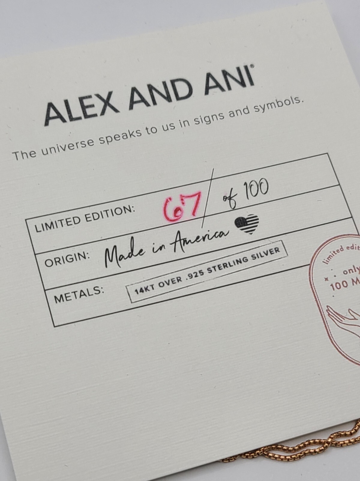 Alex and Ani Crystal Mirage Path of Life Necklace 14k RG Over Sterling LMTD EDT
