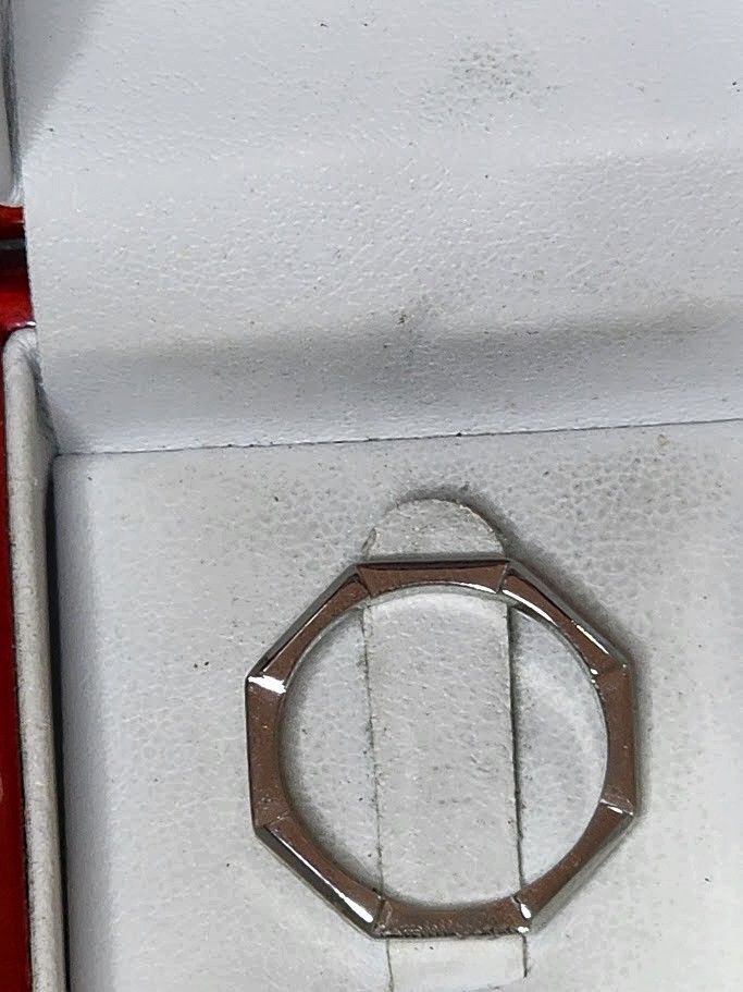 GUCCI PLATINUM LINK TO LOVE WEDDING BAND RING SIZE 7.5