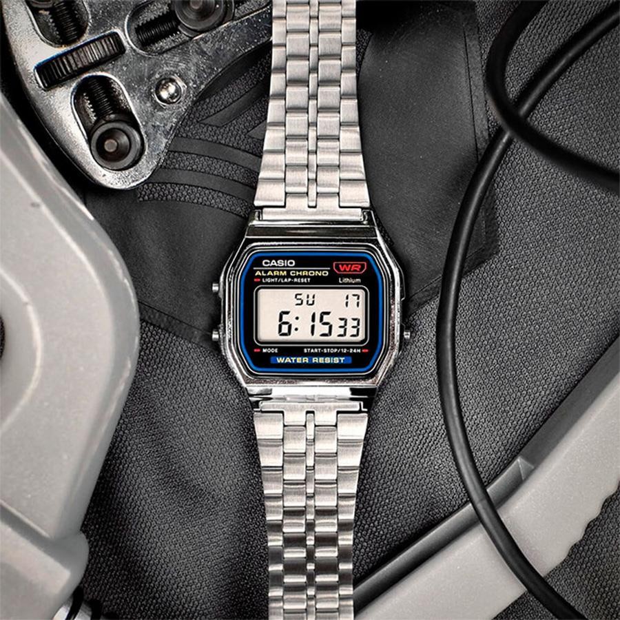 Casio A159WA-N1 Digital Stainless Steel Classic Design Chronograph Unisex Watch