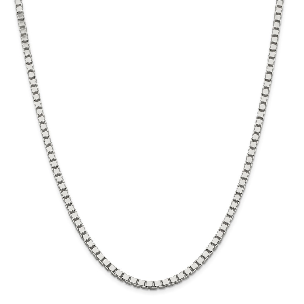 Sterling Silver Solid Polished 3.75mm Plain Box Chain w/ Lobster Clasp 18″ – 30″