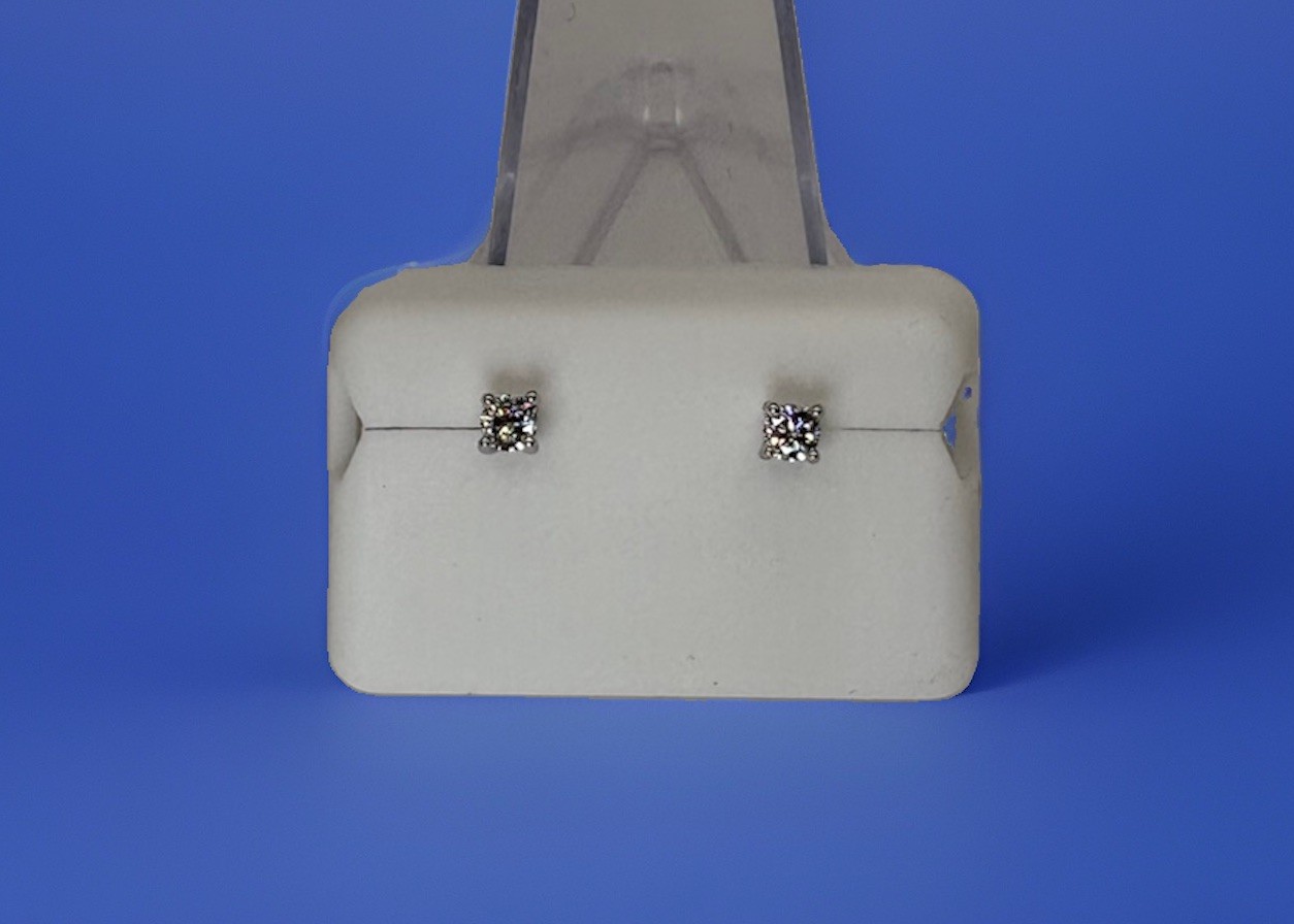 Solid 925 Sterling Silver & Moissanite Screw Back Earrings .25 CTW