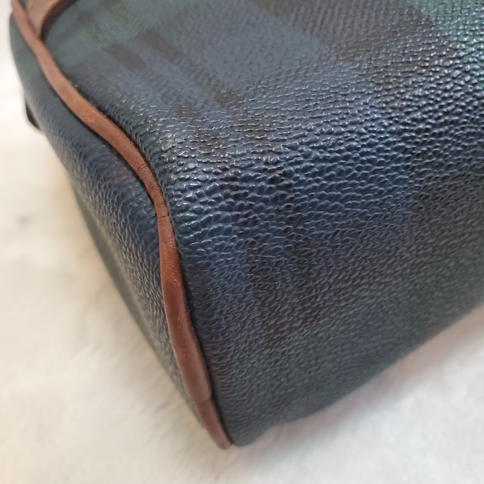 Polo Ralph Lauren Black Watch Check Pouch Clutch Bag Green PVC Leather