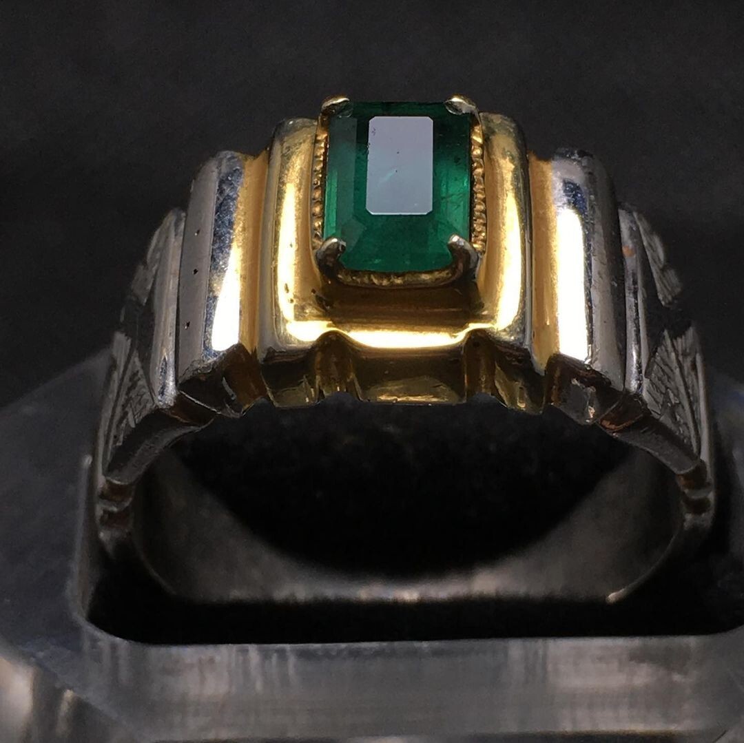 Natural Emerald Punjsher Stone Ring Genuine Emerald Ring Elegant Sterling Silver