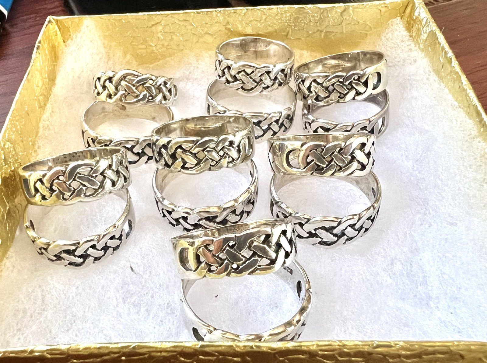 Celtic Knotwork Sterling Silver 925 Peter Stone Ring size 7 New