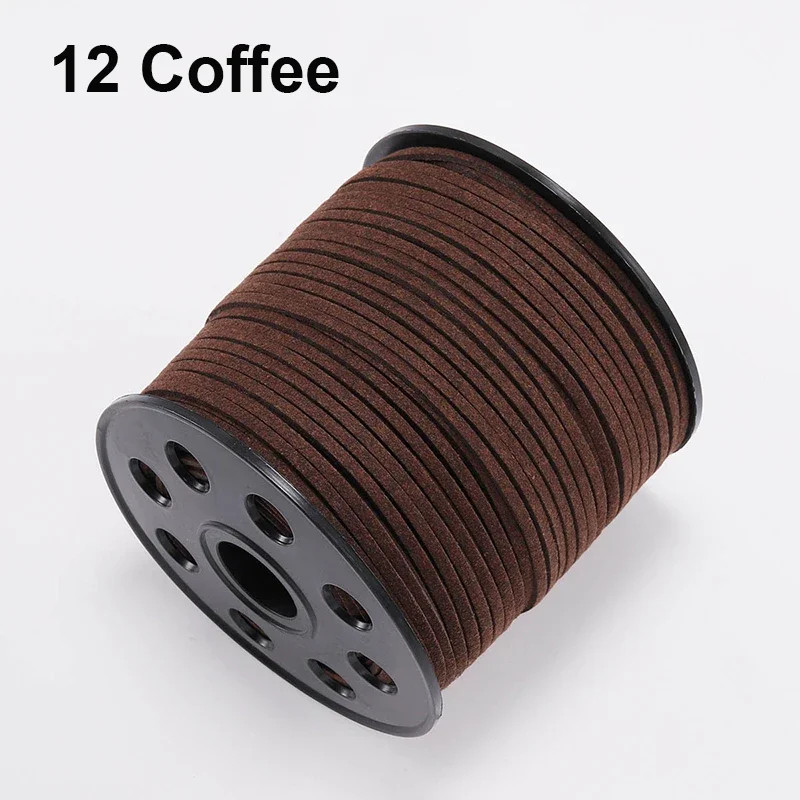 100 Yard Faux Leather Cord String 3mm Flat Suede Bracelet Necklace Jewelry