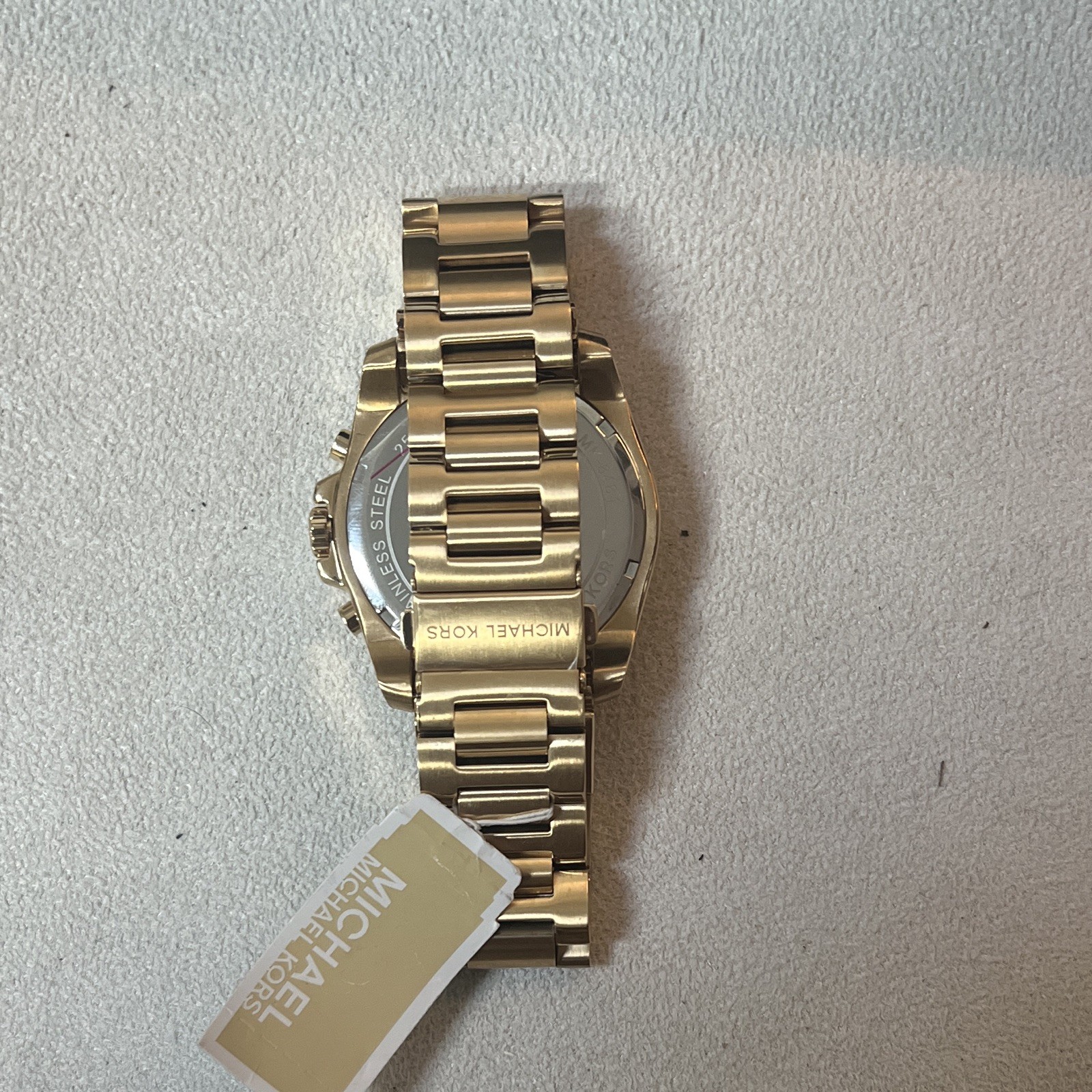 Michael Kors Women’s Gold Tone Chronograph Quartz Black Dial Bracelet Watch