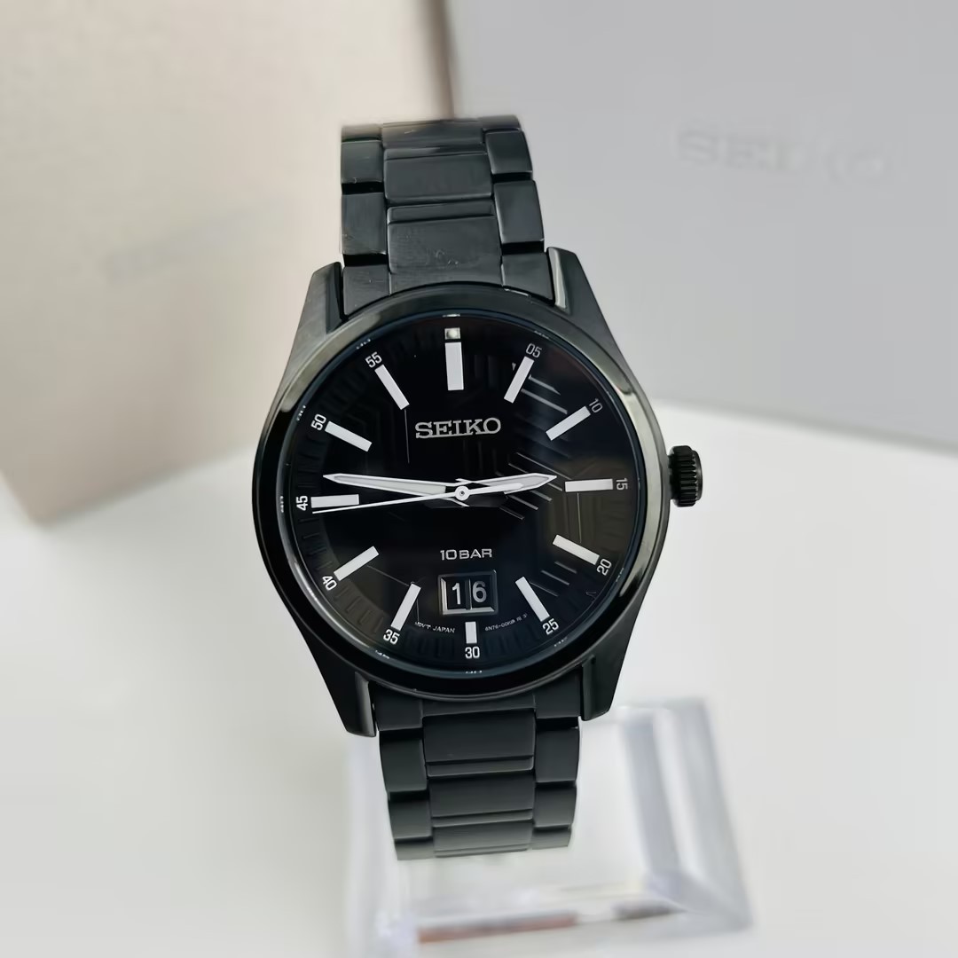 Seiko Essentials SUR515 Black Dial Stainless Steel Men’s Quartz Watch 39.5mm New