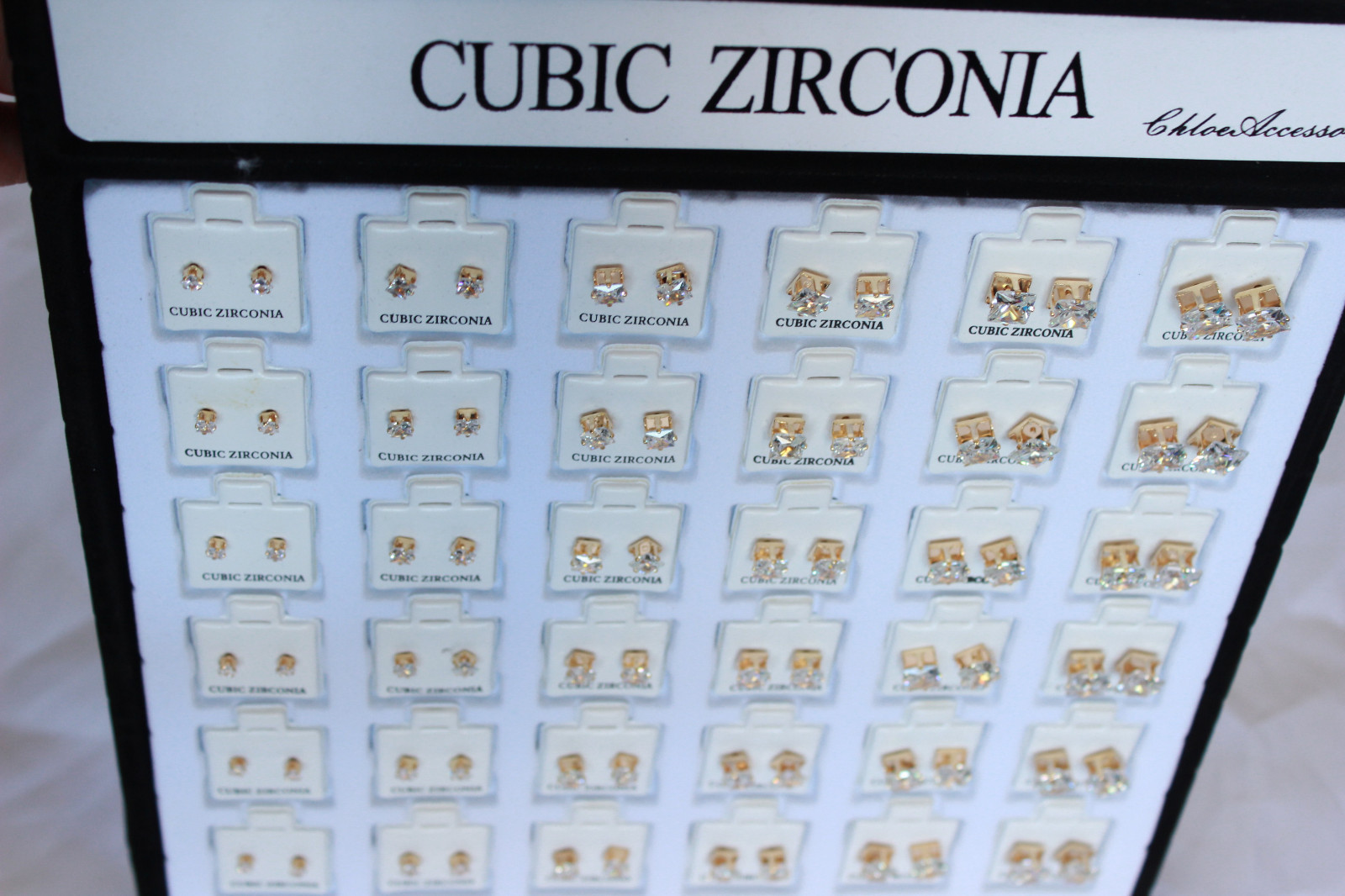 Wholesale Lot 36pcs Cubic Zirconia CZ Earrings Wedding Square Stud GOLD Jewelry