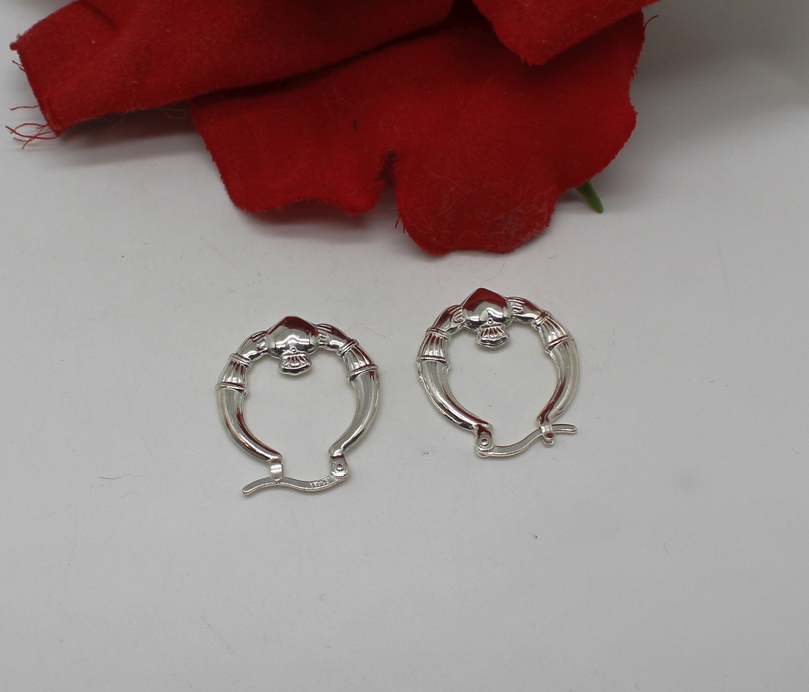 Sterling Silver NV Claddagh Hoops Earrings 2.73g Cat RESCUE