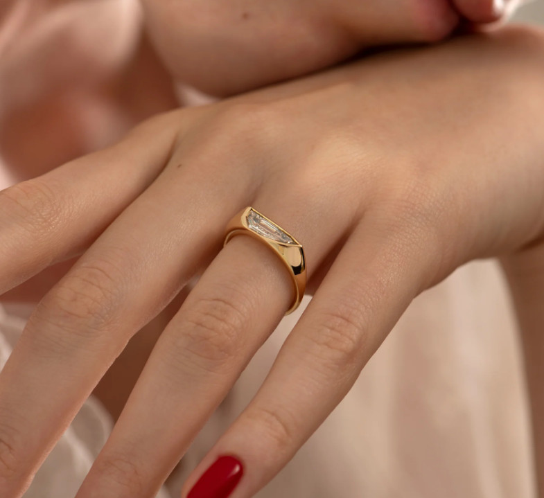 Diamond Ring Wedding Gold Lab Grown 18K Yellow Sliced Cut GLI IGI 5 6 1 Carat