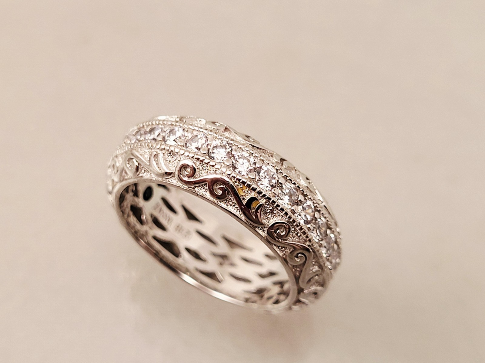 VANNA K for BELLA LUCE BEAUTIFUL ETERNITY STERLING SILVER CZ BAND RING SZ 6