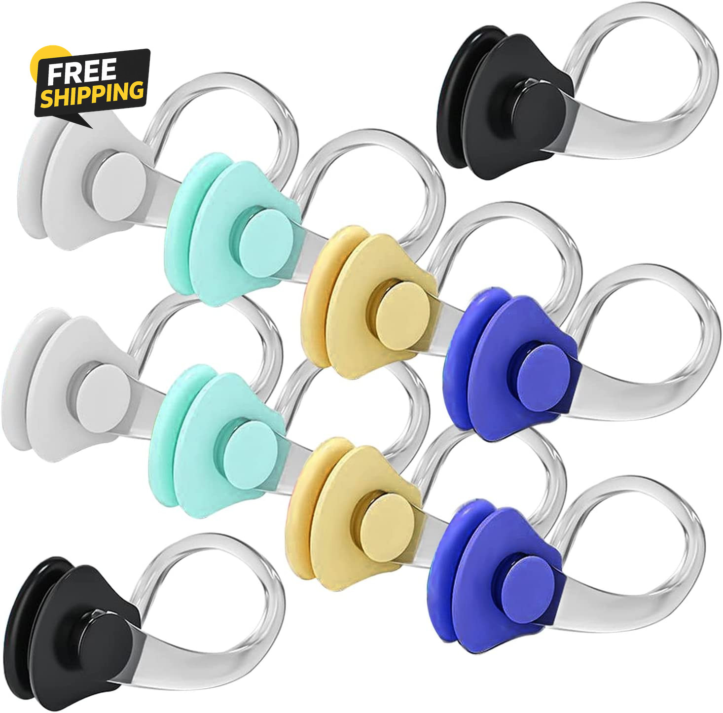 10Pcs Nose Clip for Swimming Nose Plugs for Kids and Adults Multi-Color