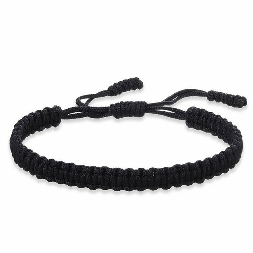 4x Tibetan Lucky BLACK String Woven Bracelet for Protection Men Women Good Luck