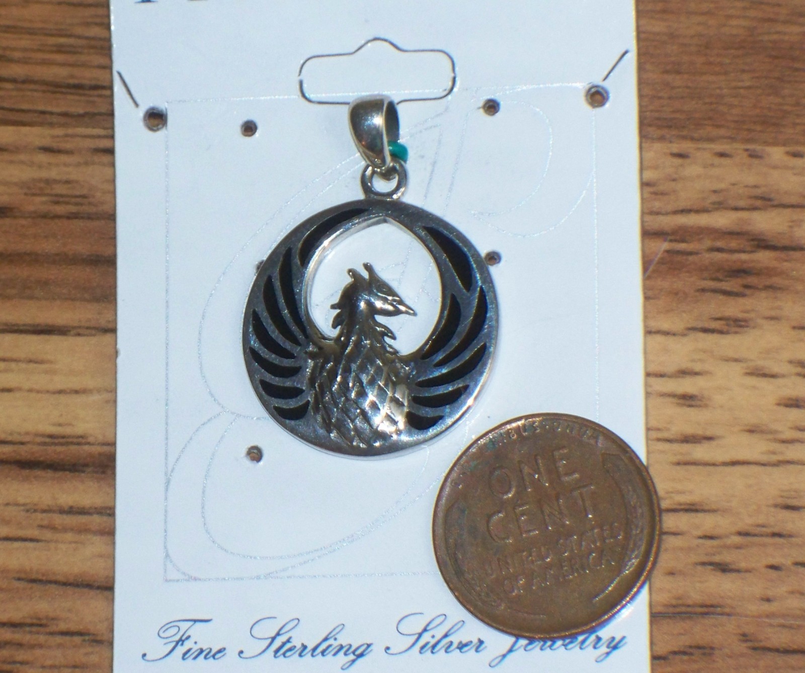 STERLING Silver PHOENIX Rising From The Ashes PENDANT by Peter Stone Pagan
