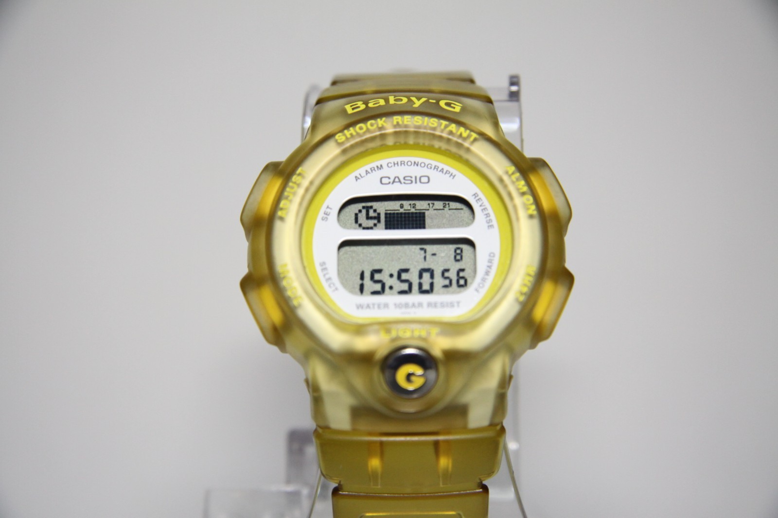 Casio Baby-G BG-350 Digital Watch Clear Yellow Orange Skeleton Japan Working