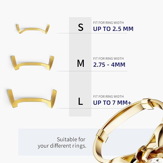 9 Pack Metal Ring Size Adjusters, Gold/Silver Ring Guards for Loose Rings