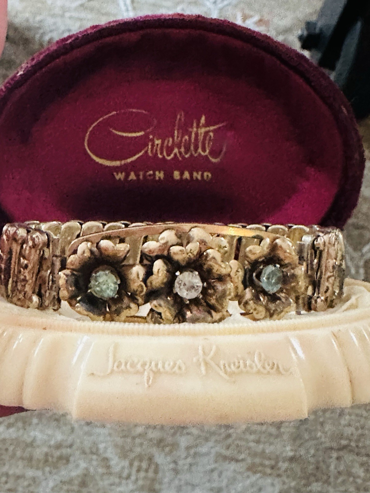 Vintage Lustern 1/20 12K GF on Sterling Expandable Flower Sweetheart Bracelet
