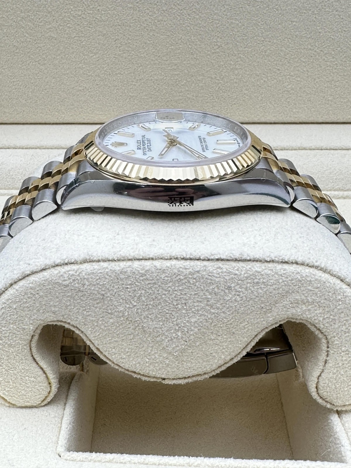Rolex Datejust 36 126233 18K Fluted White Dial Jubilee Box Papers FULL STICKERS