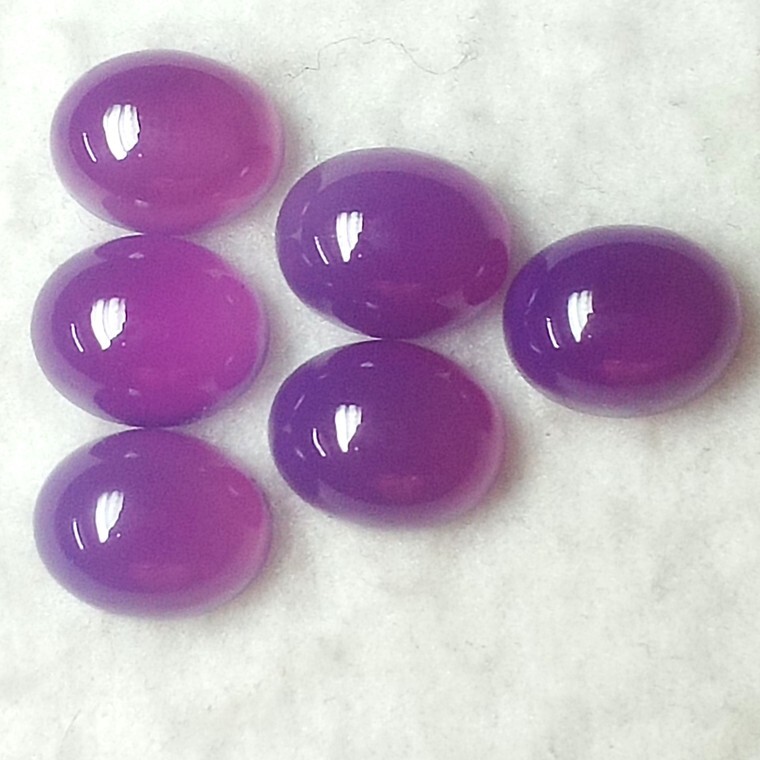Natural Purple Chalcedony Oval Cabochon Size 10x12mm Chalcedony Loose Gemstone