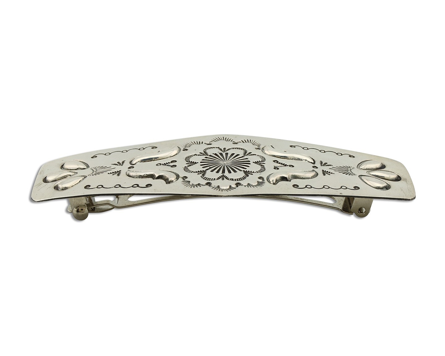 Women’s Navajo Hair Clip Hand Stamped 925 Silver Artist Signed MY C.80’s