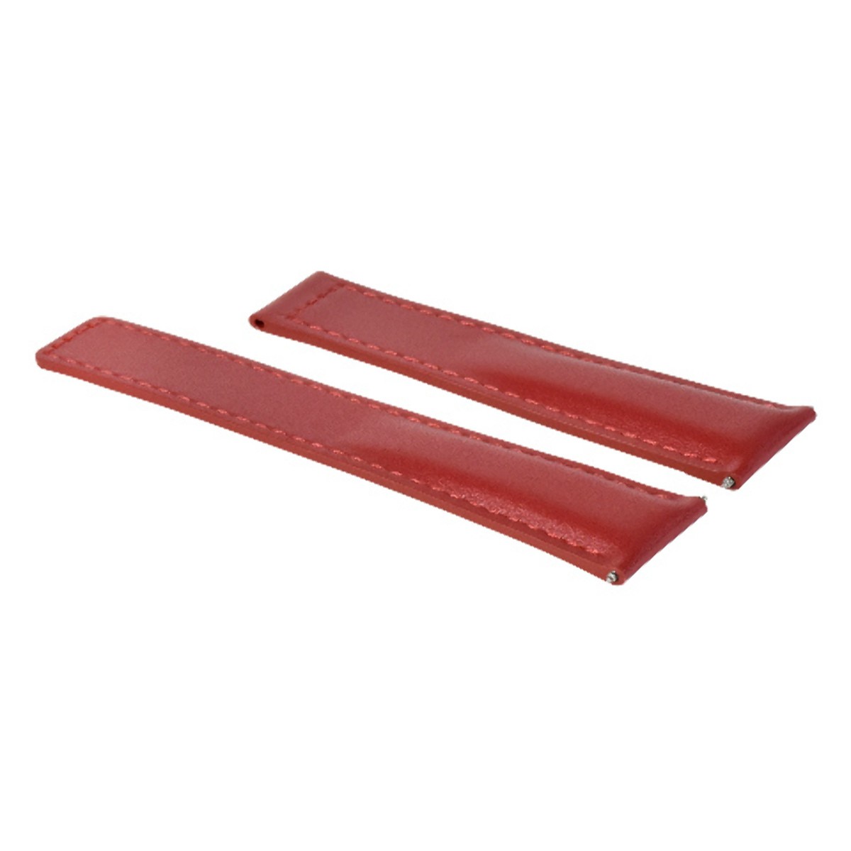 22mm Red Leather Replacement Watch Strap No Buckle For Tag Heuer Carrera