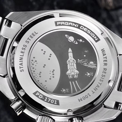 Pagani Design 1701 42mm Moon Chronograph Lumin AR Sapphire Blue Bezel Seiko VH63