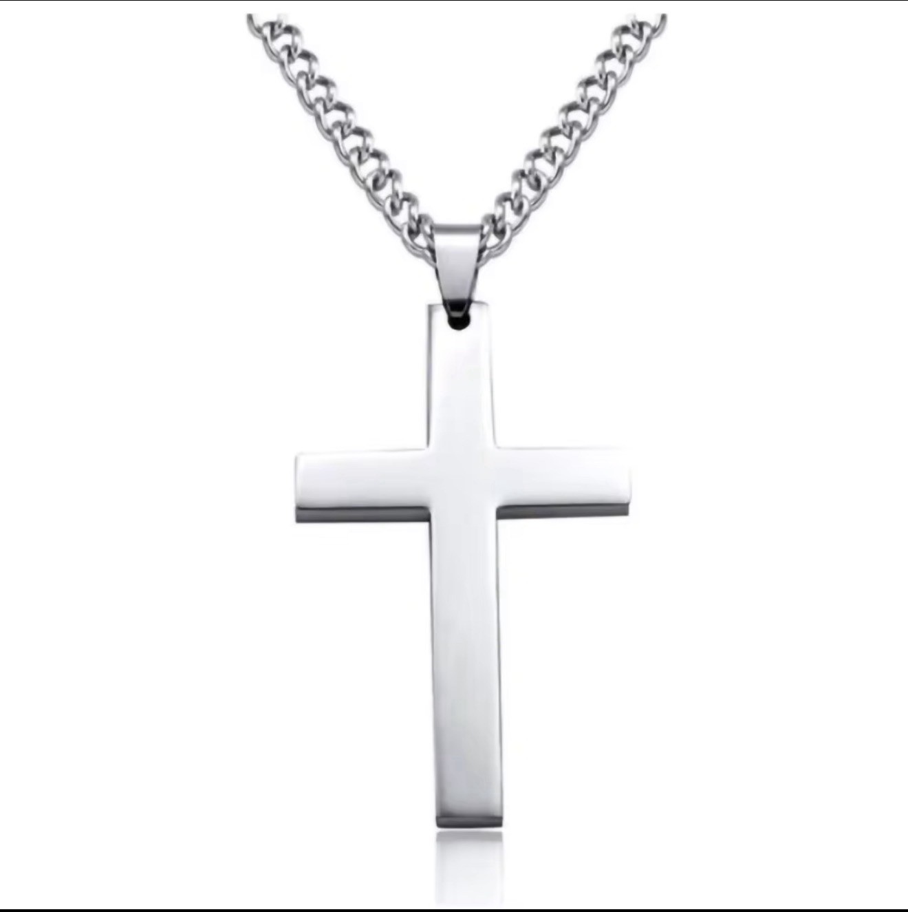 Stainless Steel Cross Necklace 3-Pack Gold Silver Black Unisex Neckless Set