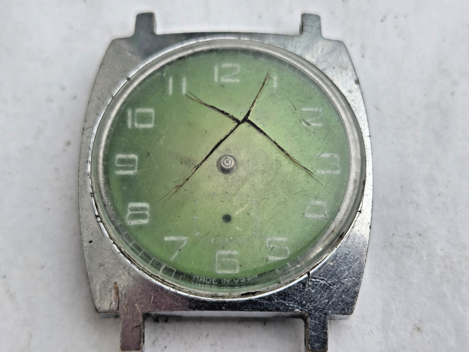 Russian Wristwatch Watch Pobeda , Victory . Not working for parts .