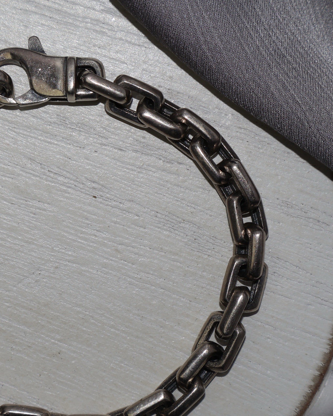 Sterling Silver Square Men’s Link Bracelet 26G/ 8in / 7mm