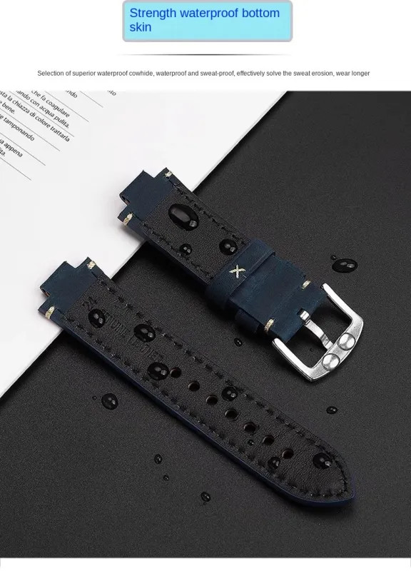 Cowhide Watch Strap For ORIS AQUIS 733 7730 7740 Diving Watch 24x12mm 24x11mm