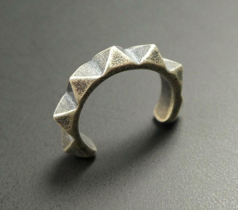 SINGLE SIDE Sterling Silver Studded Earring Ear Cuff Climber Non Piercing Punk