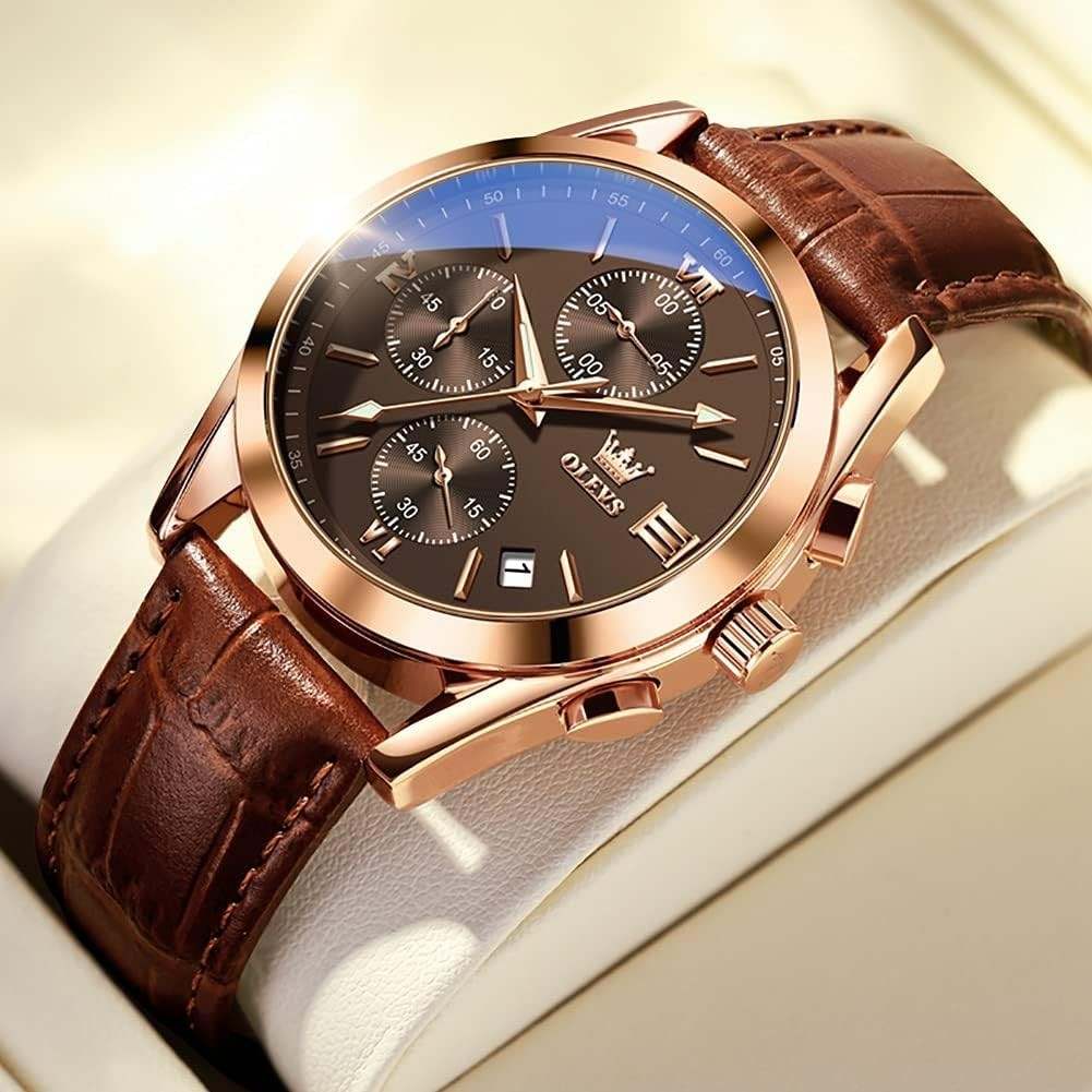 Modern Vintage Men’s Chronograph Watch – Waterproof & Stylish for All Occasions