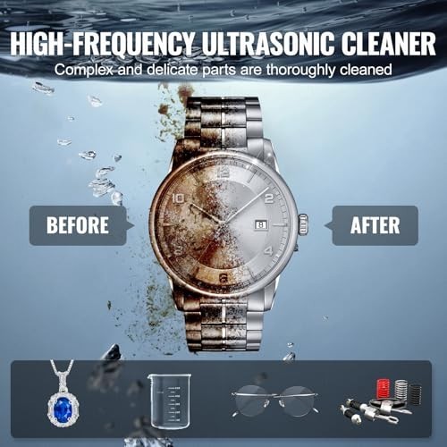 Professional 1.3L Ultrasonic Cleaner 60W with Timer & Heater for Jewelry, Watche