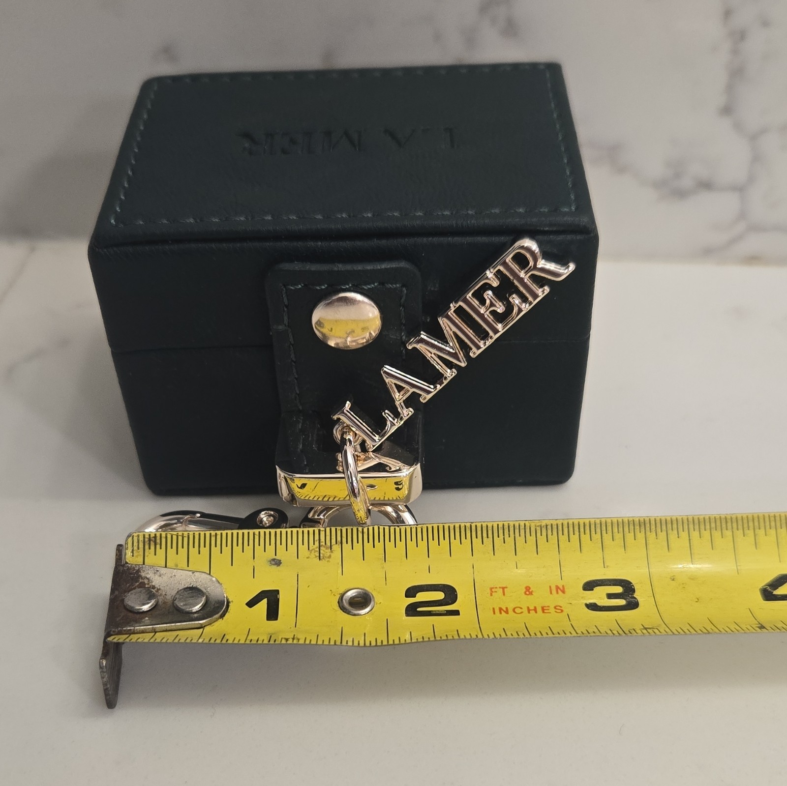 La Mer Hunter Green Faux Leather Lined Fabric Ring Jewelry Box Square 2 in 1pc