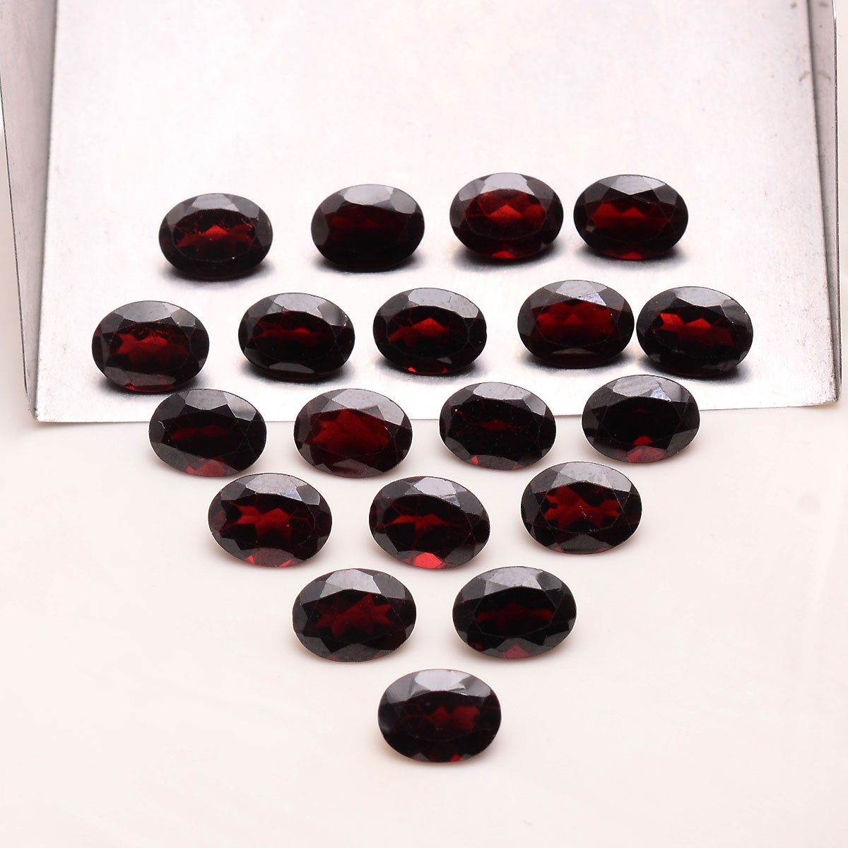 19 Pcs Natural Hessonite Garnet Top Grade 8x6mm Oval Cut Untreated Gemstones Lot