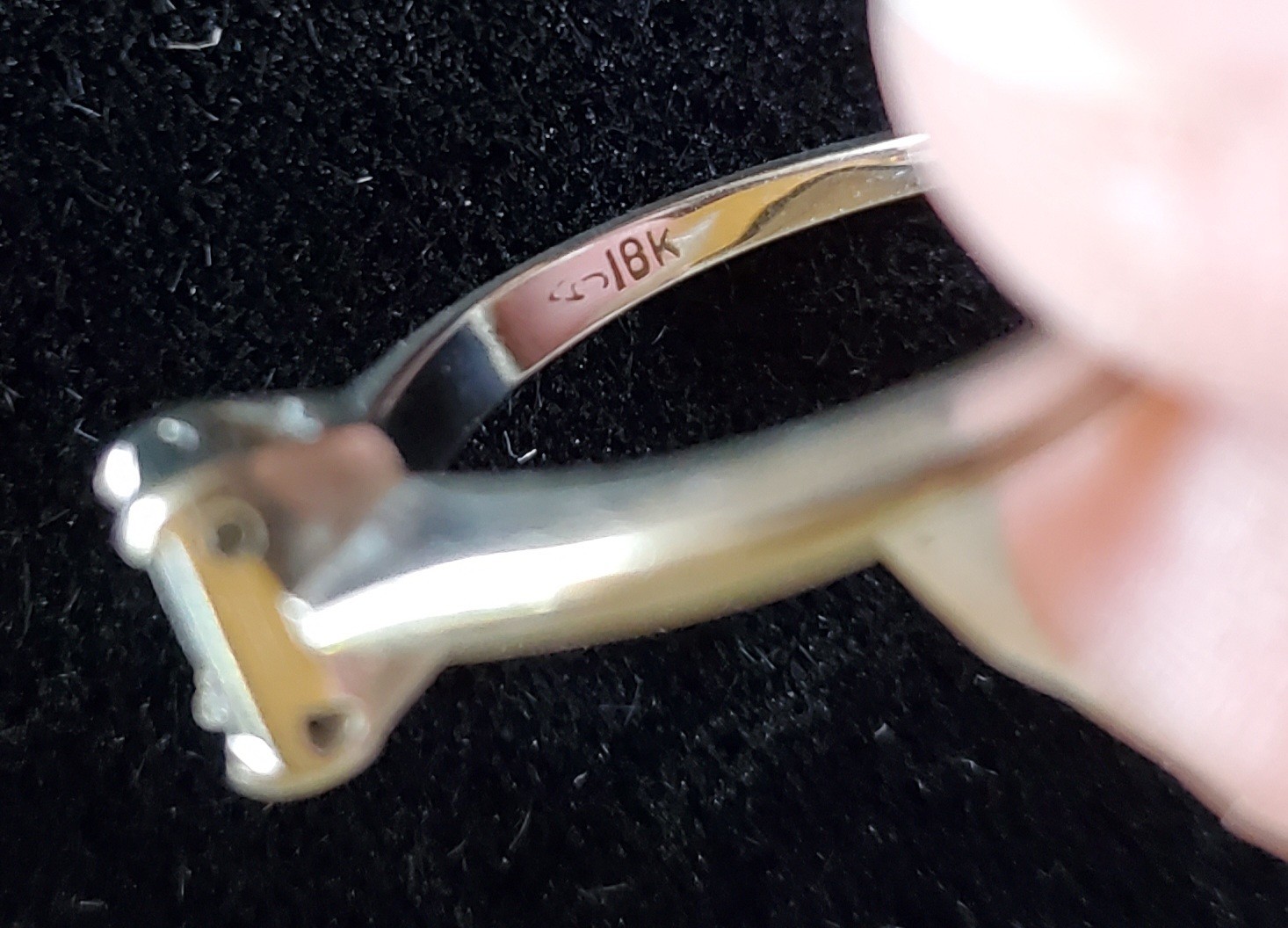 Vintage 18K White Gold Ring Lot Bands Empty Settings 4.27g Emerald Cut Signed AJ
