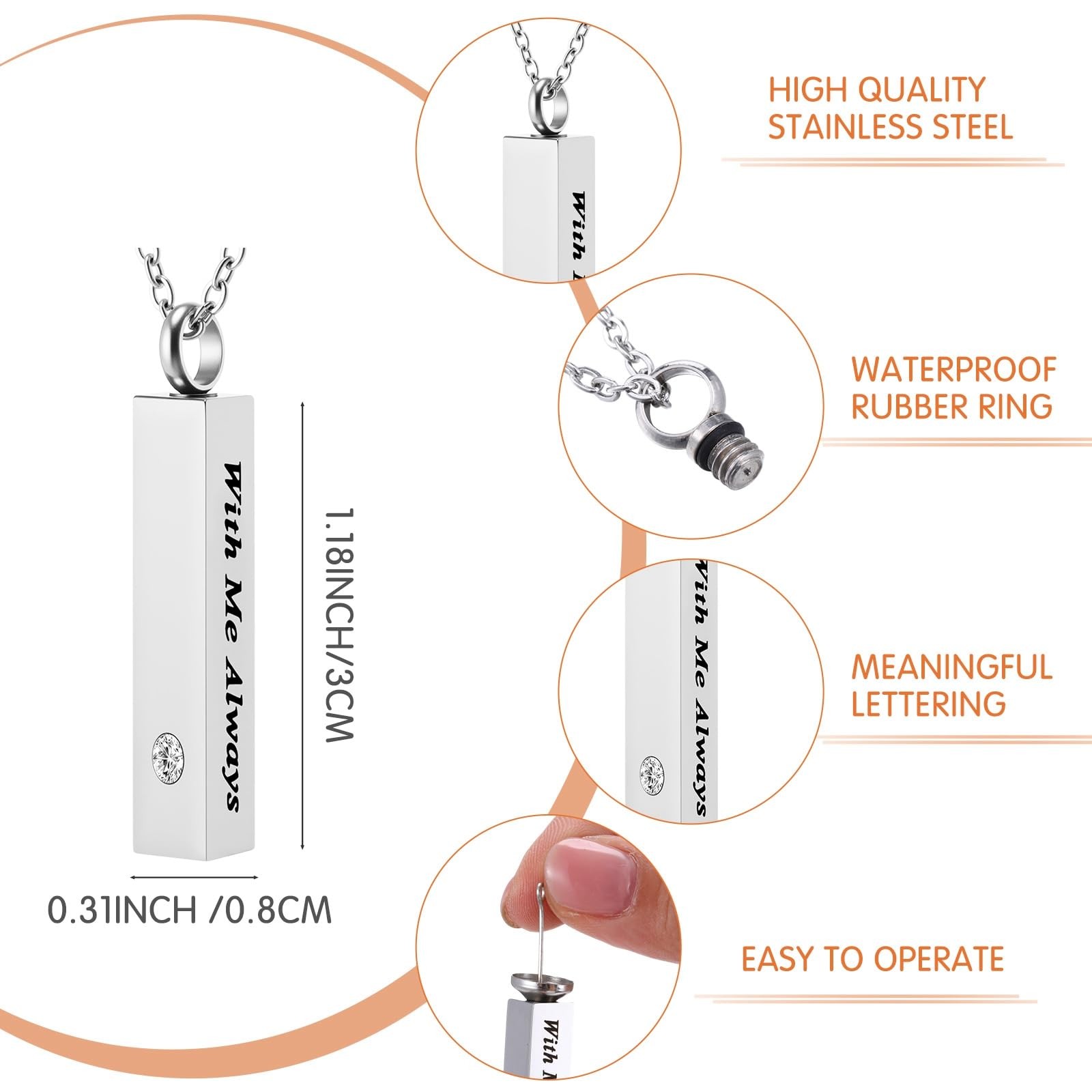 10 Pcs Urn Necklaces for Ashes Cremation Jewelry Small Keepsake Urns for Huma…