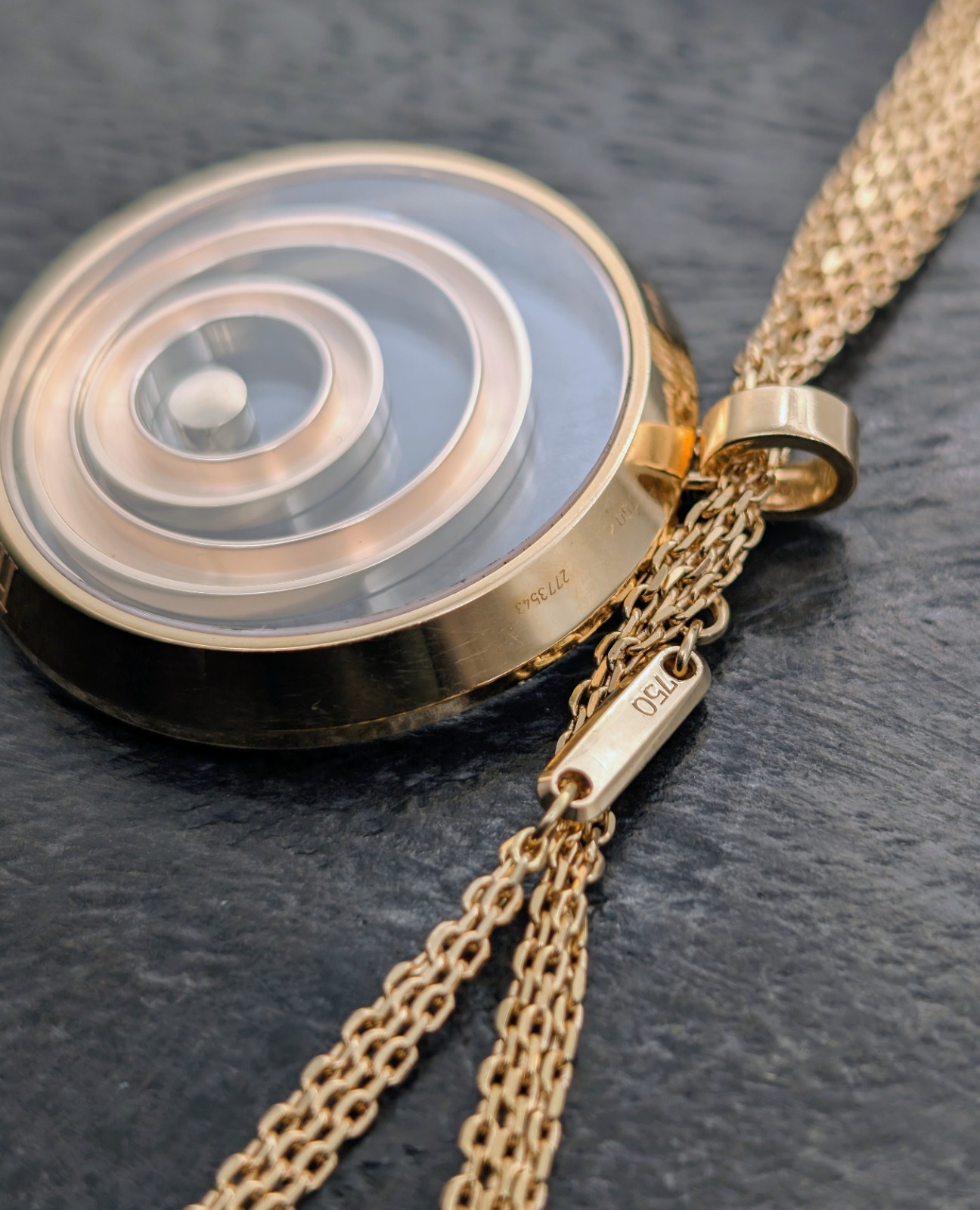 Chopard Happy Spirit Brilliant Pendant Necklace 60cm Yellow Gold 750/18K -33.30g #2019
