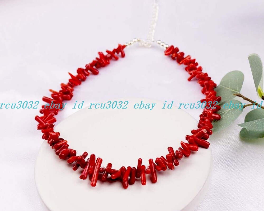 Boho Fashion Beautiful Natural Red Coral Irregular Chip Beads Necklace 14-36″