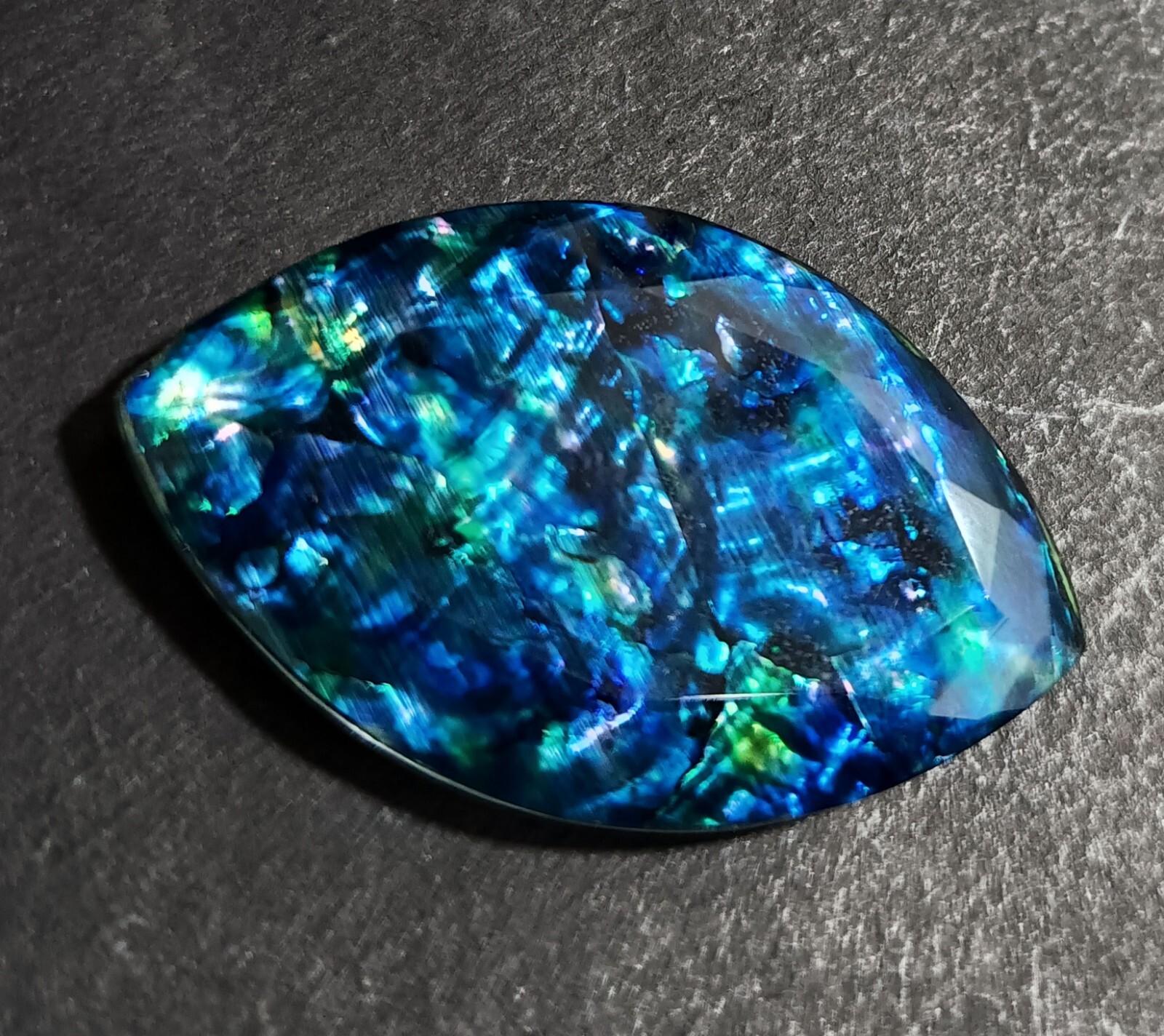 48.45 Ct Natural Ammolite Opal-Like Organic Marquise Doublet Loose Rare GEMSTONE