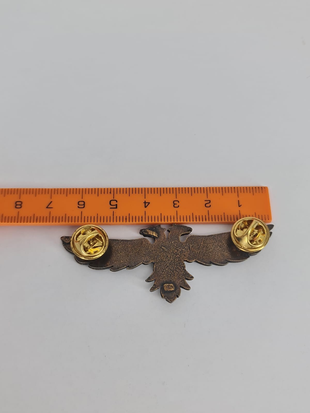 Double Headed Eagle Pin – Albania Ethnic Symbol – Bronze Finish Winged Badge