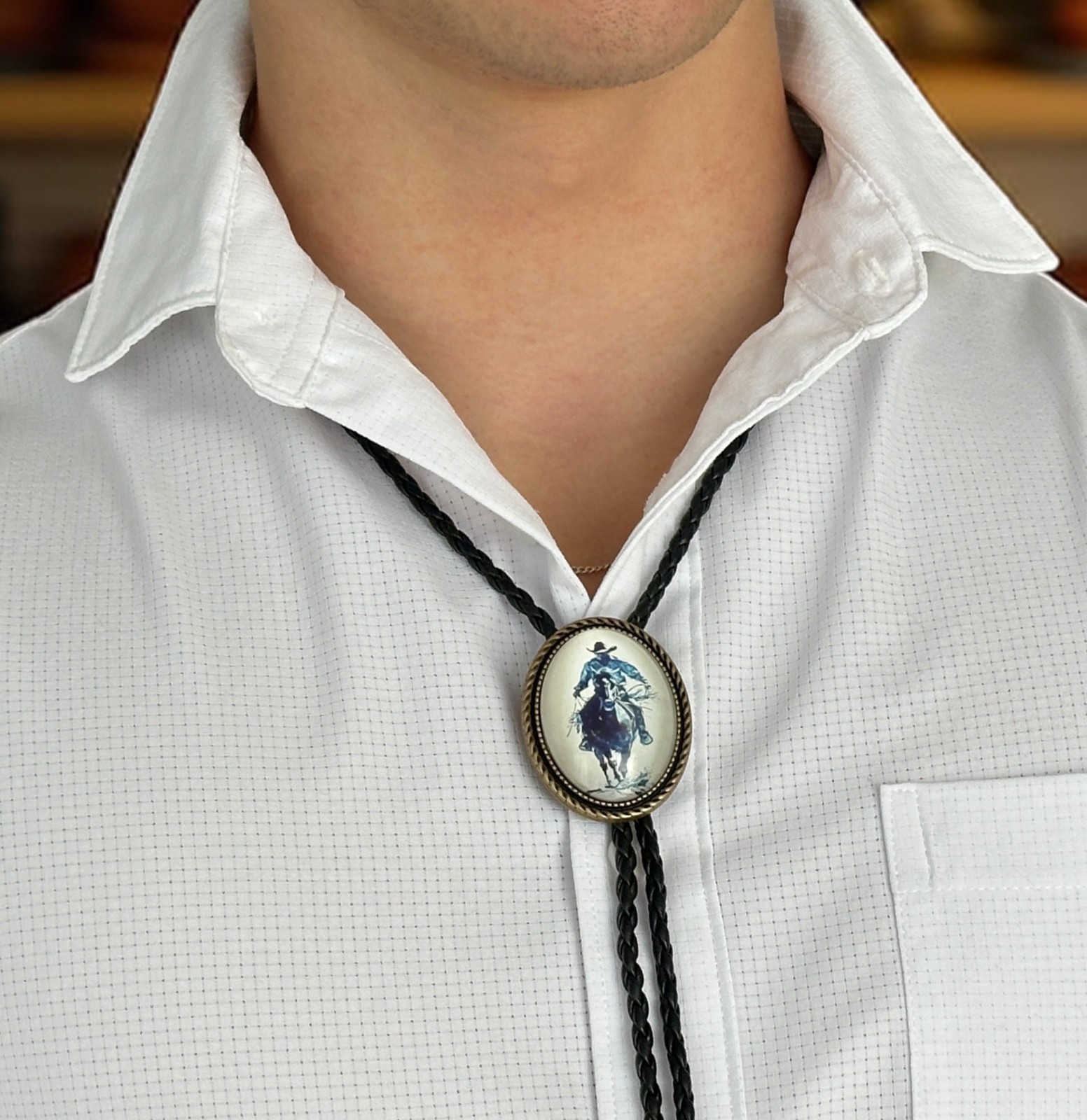 Totem Mens Bolo Tie Bridegroom Wedding Necklace Western Cowboy Necktie